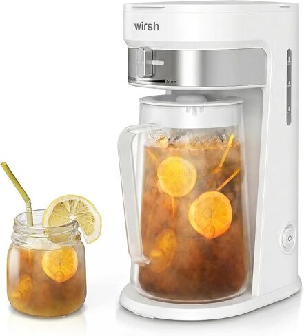 wirsh Iced Tea Maker with 3QT Pitcher, Iced Coffee Maker with Strength Control and Reusable Filter, Perfect For Iced Coffee, Latte, Tea, Lemonade, Flavored Water, Black in Saudi Arabia