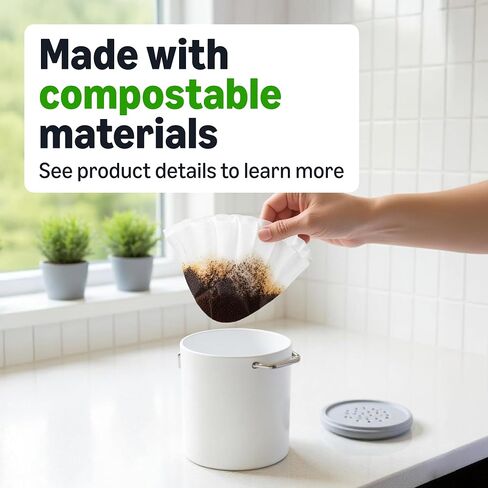 مرشحات القهوة من Amazon Basics Basket لصانعي القهوة من 8 إلى 12 كوبًا، باللون الأبيض، عدد 200، قد تختلف التعبئة in Kuwait