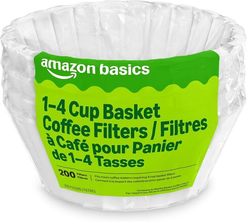 مرشحات القهوة من Amazon Basics Basket لصانعي القهوة من 8 إلى 12 كوبًا، باللون الأبيض، عدد 200، قد تختلف التعبئة in Kuwait