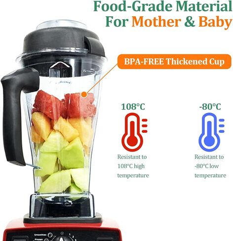Blender Pitcher 64 oz. -60865, 5200 Replacement Container for Vita-mix | 4500,5000,5300,6000,6300,6500,7500,200,300,500,750,780,VM0102,VM0103, etc. 2-year full warranty in Saudi Arabia