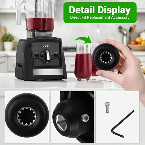 6 Pack Blender Drive Socket Replacement 891 802 15546 15547 with Allen Wrench, Drive Coupling Gear Compatible with Vitamix 5006 5012 5057 5062 VM0101 VM0115 VM0116E, Commercial Blender Parts in Saudi Arabia