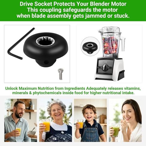 6 Pack Blender Drive Socket Replacement 891 802 15546 15547 with Allen Wrench, Drive Coupling Gear Compatible with Vitamix 5006 5012 5057 5062 VM0101 VM0115 VM0116E, Commercial Blender Parts in Saudi Arabia
