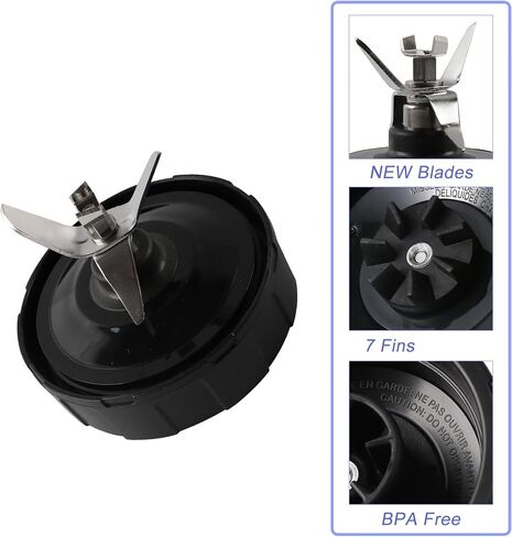 1-Pack Extractor Blade Assembly 7 Fins, Replacement Blender Blade Compatible with Ninja Blenders Auto iQ BL480 BL482 BL642 BL682 NN102 in Saudi Arabia