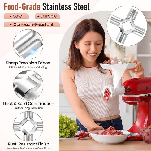 2 عبوة من شفرات مفرمة اللحم المتوافقة مع KitchenAid FGA | الطراز القديم، الفولاذ المقاوم للصدأ، شفرة 1.75 بوصة، بديل مباشر لمطحنة الطعام 4162144، 9706857، W10408733، WPW10408733 in Kuwait