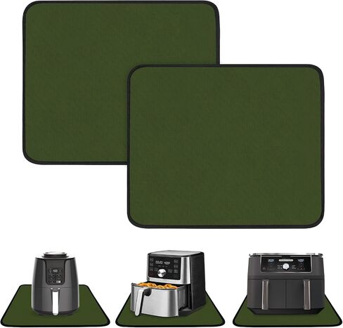 2 PCS Heat Resistant Mats for Countertop Air Fryer, 18x15in, Black | 1022 ℉ Fireproof mat, air fryer accessories for ninja, cosori, waterproof hot pads for kitchen toaster, oven, coffee maker in Kuwait