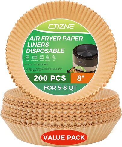 CTIZNE 420Pcs Air Fryer Liners Disposable 8 Inch Square for 5-8 Qt Basket | Bulk Pack | Food Grade | 428°F Heat-Resistant | Grease-proof Air Fryer Parchment Paper Liners for Less Cleanup in Saudi Arabia