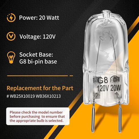 Halogen Light Bulb Fits for GE Samsung Ken More Elite Maytag Over The Stove Range Microwave, Night Light/Stove Light Bulb for GE Microwave, Replaces WB25X10019, 2Pack in Saudi Arabia