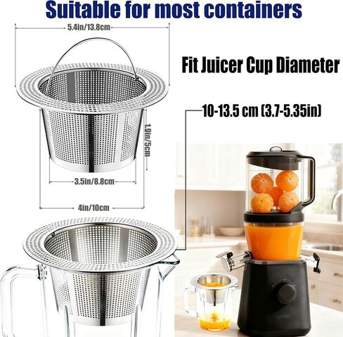 Juice Pulp Strainer Accessories for Nama J2 Cold Press Juicer | Strainer for Juicing, Compatible with Nama J2 & Ninja, Juicing Filter Accessories, Fits Most Containers, 304 Stainless in Saudi Arabia