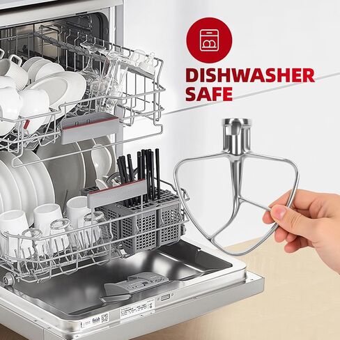 K45B Stainless Steel Flat Beater for Kitchenaid Tilt Head Stand Mixer, Polished Paddle Attachment for KitchenAid Mixer Attachments, Fits 4.5-5 Quart Models, Dishwasher Safe in Kuwait