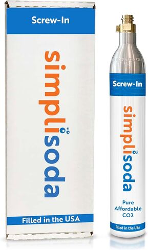 Simpli Soda 60L CO2 Canister Cylinders - Compatible w/Sodastream BLUE Screw-In Only, Ninja Thirsti, Philips, and More - Threaded Style Soda Streaming Machine CO2 Tanks Gas Refill, | 14.5 oz, 1 Pack in Saudi Arabia