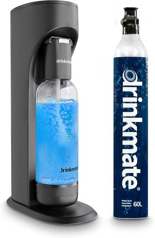 Drinkmate OmniFizz Sparkling Water Maker & Soda Streaming Machine | Carbonates Any Drink | STARTER KIT | Includes One 60L CO2 Cartridge + One BPA-Free Bottle (Arctic Blue) in Saudi Arabia