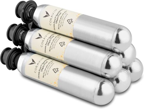 Coravin CO2 Capsules for Sparkling Wines for Use with Sparkling Preservation System | Each Capsule Holds Up to 7 Standard Bottles of 750 ml, Pack of 6 in Saudi Arabia