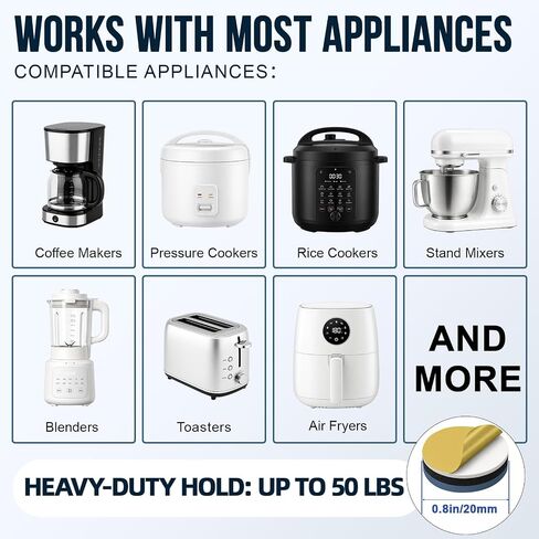 Small Appliance Sliders for Countertop, 16 PCS Kitchen Sliders | Self-Adhesive PTFE Slider Pads, Kitchen Appliance Slider Fit Stand Mixer, Coffee Maker, Air Fryer, Blender in Saudi Arabia