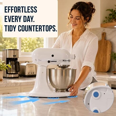 Small Appliance Sliders for Countertop, 16 PCS Kitchen Sliders | Self-Adhesive PTFE Slider Pads, Kitchen Appliance Slider Fit Stand Mixer, Coffee Maker, Air Fryer, Blender in Saudi Arabia