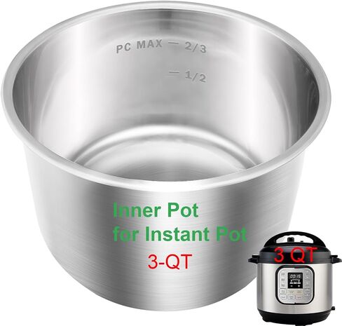 Stainless Steel Inner Pot for Instant Pot 6QT, Upgrade Replacement Pot for Instant Pot 6 Quart, Food Grade 304 (18/8) Stainless Steel Insert for Instantpot with Thick Bottom, Non-Toxic (No Teflon) in Saudi Arabia