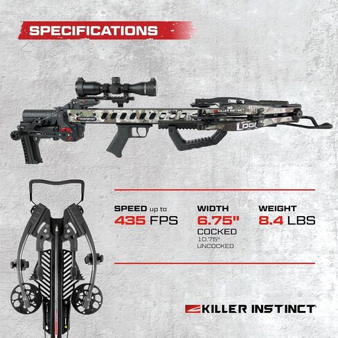 Killer Instinct LOGIX DC 435 RDC Crossbow Kit Chaos Camo/Black in Saudi Arabia
