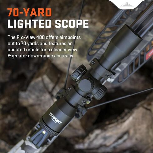 Wicked Ridge Invader M1 De-Cock Crossbow, Peak Camo - 390 FPS - Equipped with Pro-View 400 Scope, ACUdraw De-Cock (Crank System) + D1 Trigger | 400 Scope, D1 Trigger, 390 FPS in Saudi Arabia