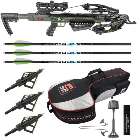 Killer Instinct Boss Crossbow Bundle | Backpack Case, Package, 405 FPS, Crossbows Slayer Case, Fixed-Blade Steel Tip 100-Grain Hunting, (3 items) in Kuwait