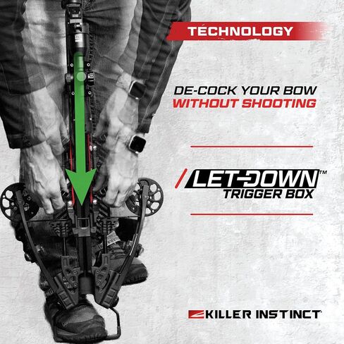 Killer Instinct LOGIX 435 Crossbow Kit 435 FPS 210 LB Draw Weight - LET-Down DE-Cocking Triggerbox with X CAM System and Illuminated 4x32 Scope | X CAM System, 4x32 Scope, DE-Cocking Triggerbox, Kit FPS 210 LB Draw Weight, De-cocking system in Kuwait