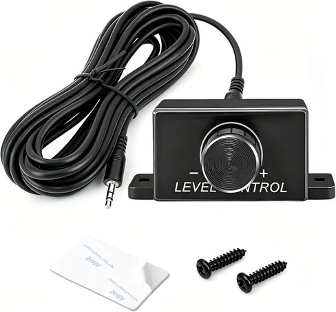 Universal 3.5mm Jack Port Remote Bass Knob Replacemen,16Ft Cable and Screws | Car Audio Amplifier Volume Control Knob with Double-Sided Adhesive,Subwoofer Level Controller System Upgrade for Amp in Saudi Arabia