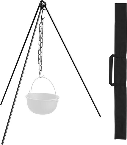 50" Dutch Oven Tripod with Carry Bag, Cast Iron Campfire Cooking Stand | Heavy Duty Camp Fire Cooking Equipment for Camp Chef Outdoor Camping, Cooking Lantern Tripod Hanger with Storage Bag in Saudi Arabia