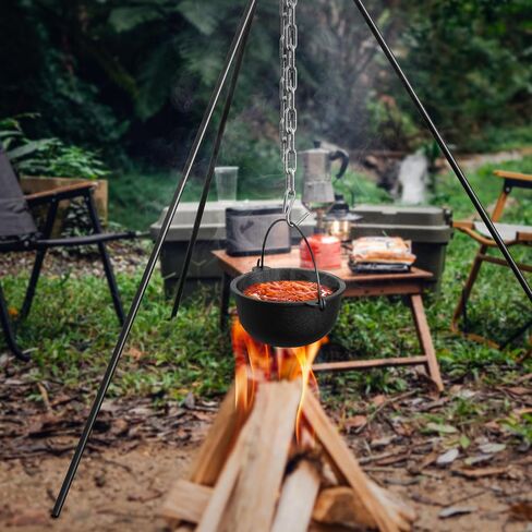 50" Dutch Oven Tripod with Carry Bag, Cast Iron Campfire Cooking Stand | Heavy Duty Camp Fire Cooking Equipment for Camp Chef Outdoor Camping, Cooking Lantern Tripod Hanger with Storage Bag in Saudi Arabia