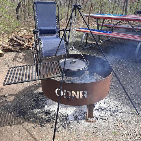50" Dutch Oven Tripod with Carry Bag, Cast Iron Campfire Cooking Stand | Heavy Duty Camp Fire Cooking Equipment for Camp Chef Outdoor Camping, Cooking Lantern Tripod Hanger with Storage Bag in Saudi Arabia