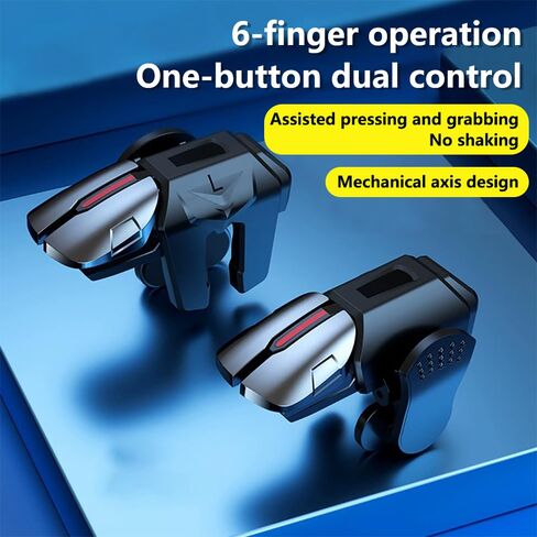 PUBG Trigger 4 Finger Mobile Gaming Controller with 20 Finger Sleeves & Storage Case PUBG Mobile Controller Aim & Fire Shooter Buttons for iPhone & Android PUBG Accessories for COD Mobile (1 Pair G21+ 20Pcs Finger Sleeve+Storage bag) in Saudi Arabia