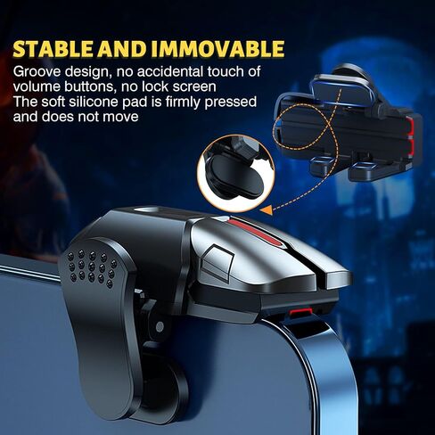 PUBG Trigger 4 Finger Mobile Gaming Controller with 20 Finger Sleeves & Storage Case PUBG Mobile Controller Aim & Fire Shooter Buttons for iPhone & Android PUBG Accessories for COD Mobile (1 Pair G21+ 20Pcs Finger Sleeve+Storage bag) in Saudi Arabia