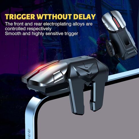 PUBG Trigger 4 Finger Mobile Gaming Controller with 20 Finger Sleeves & Storage Case PUBG Mobile Controller Aim & Fire Shooter Buttons for iPhone & Android PUBG Accessories for COD Mobile (1 Pair G21+ 20Pcs Finger Sleeve+Storage bag) in Saudi Arabia
