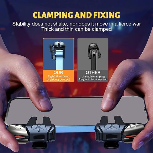 PUBG Trigger 4 Finger Mobile Gaming Controller with 20 Finger Sleeves & Storage Case PUBG Mobile Controller Aim & Fire Shooter Buttons for iPhone & Android PUBG Accessories for COD Mobile (1 Pair G21+ 20Pcs Finger Sleeve+Storage bag) in Saudi Arabia