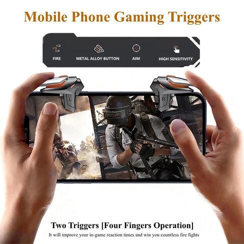 PXIRQ Mobile Phone Triggers for Gaming - 4 Finger Operation High Sensitive Aim & Shoot Game Physical Joystick Buttons for PUBG Mobie Game in Saudi Arabia