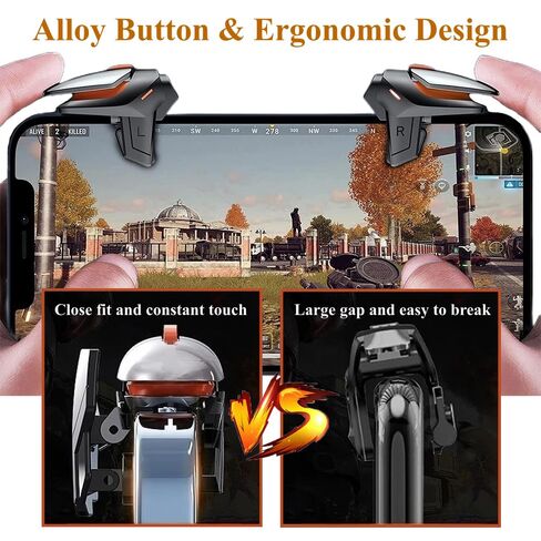 PXIRQ Mobile Phone Triggers for Gaming - 4 Finger Operation High Sensitive Aim & Shoot Game Physical Joystick Buttons for PUBG Mobie Game in Saudi Arabia
