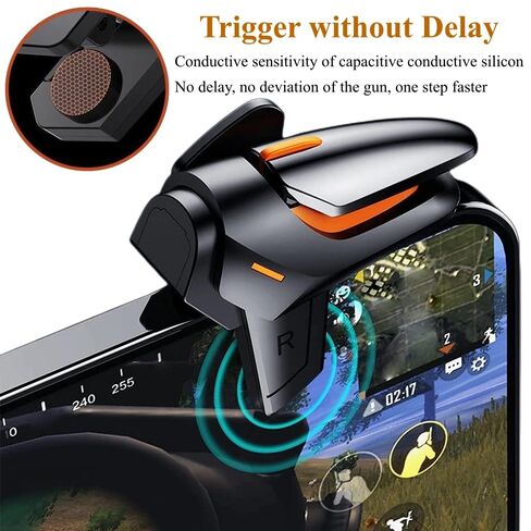PXIRQ Mobile Phone Triggers for Gaming - 4 Finger Operation High Sensitive Aim & Shoot Game Physical Joystick Buttons for PUBG Mobie Game in Saudi Arabia