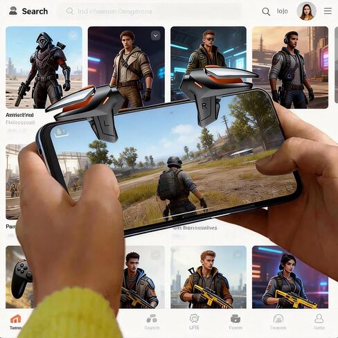 PXIRQ Mobile Phone Triggers for Gaming - 4 Finger Operation High Sensitive Aim & Shoot Game Physical Joystick Buttons for PUBG Mobie Game in Saudi Arabia