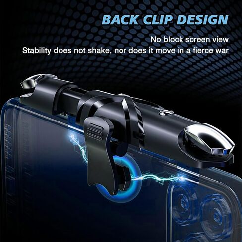 PUBG Trigger 4 Finger Mobile Gaming Controller with 20 Finger Sleeves & Storage Case PUBG Mobile Controller Aim & Fire Shooter Buttons for iPhone & Android PUBG Accessories for COD Mobile (1 Pack G5+20Pcs Finger sleeve+Storage bag) in Saudi Arabia
