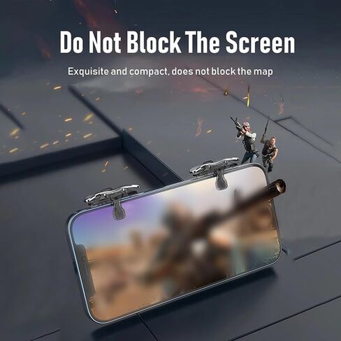 PUBG Trigger 4 Finger Mobile Gaming Controller with 20 Finger Sleeves & Storage Case PUBG Mobile Controller Aim & Fire Shooter Buttons for iPhone & Android PUBG Accessories for COD Mobile (1Pair X8+20Pcs Finger sleeve+Storage bag) in Saudi Arabia