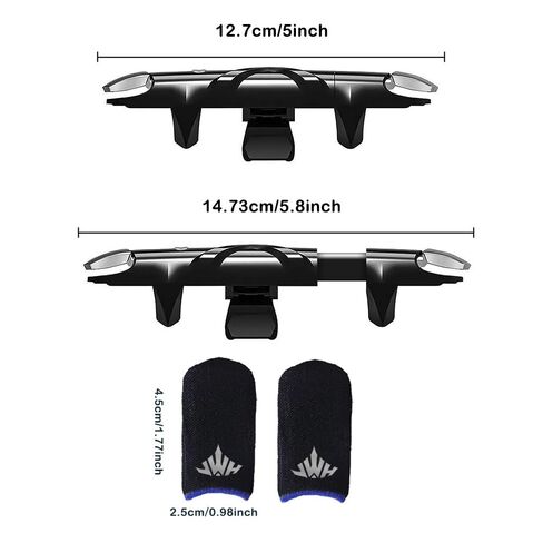 PUBG Trigger 4 Finger Mobile Gaming Controller with 20 Finger Sleeves & Storage Case PUBG Mobile Controller Aim & Fire Shooter Buttons for iPhone & Android PUBG Accessories for COD Mobile (1 Pack G5+20Pcs Finger sleeve+Storage bag) in Saudi Arabia
