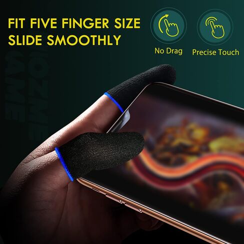 PUBG Trigger 4 Finger Mobile Gaming Controller with 20 Finger Sleeves & Storage Case PUBG Mobile Controller Aim & Fire Shooter Buttons for iPhone & Android PUBG Accessories for COD Mobile (1Pair X8+20Pcs Finger sleeve+Storage bag) in Saudi Arabia