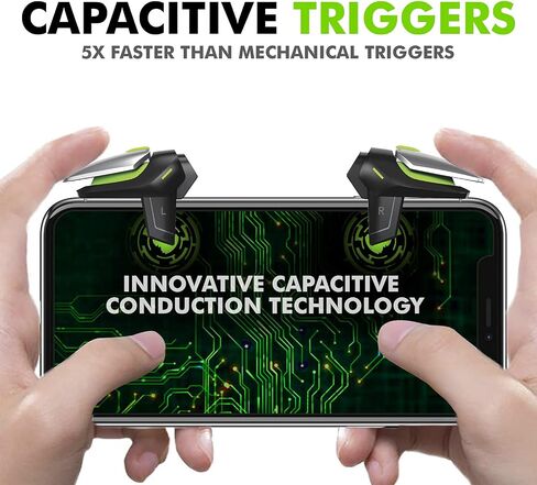 BattleMods NinjaX Mobile Gaming Triggers 5X Faster with Capacitive Conduction for BGMI/Free Fire Max/COD Mobile - (Black) NinjaX in Saudi Arabia