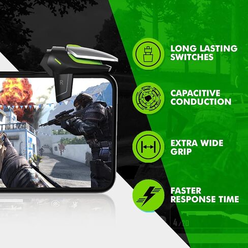 BattleMods NinjaX Mobile Gaming Triggers 5X Faster with Capacitive Conduction for BGMI/Free Fire Max/COD Mobile - (Black) NinjaX in Saudi Arabia