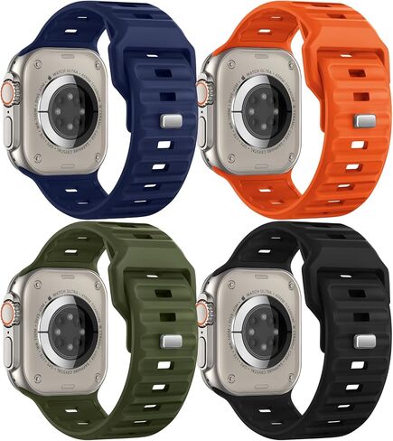 Sport Bands 6-Pack Compatible with Apple Watch Ultra 3/2 Band 49mm 46mm 45mm 44mm 42mm, Wide Soft Silicone Wristbands Waterproof Strap Men for iWatch Series 11 10 9 8 7 6 5 4 3 SE Ultra in Saudi Arabia
