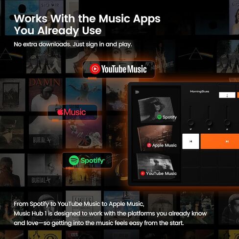 Music Hub C1 — Standalone 6" Touchscreen Music Streamer | DAC 384kHz/32bit, Physical 5-Band EQ, Vocal Remover, Wi-Fi 6 Bluetooth 5.3 — Phone-Free Control Center for Any Speaker System in Saudi Arabia