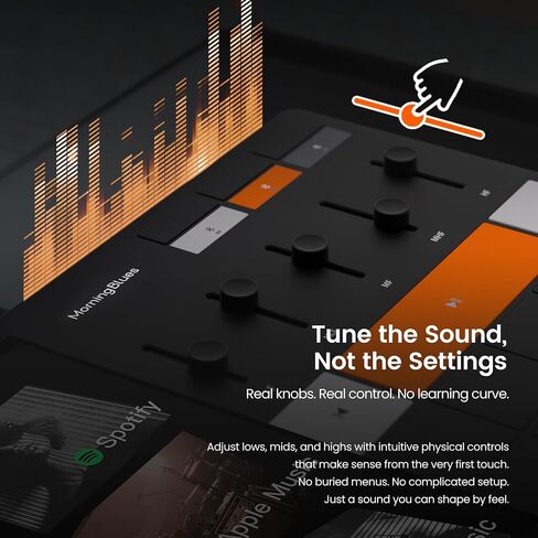 Music Hub C1 — Standalone 6" Touchscreen Music Streamer | DAC 384kHz/32bit, Physical 5-Band EQ, Vocal Remover, Wi-Fi 6 Bluetooth 5.3 — Phone-Free Control Center for Any Speaker System in Saudi Arabia