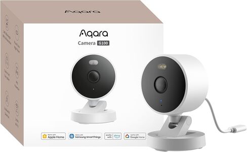 Aqara 2K Indoor/Outdoor Security Camera G100, HomeKit Secure Video, Black | 2-Way Audio, Spotlight Color/IR Night Vision, AI Detection, 140° FOV, Wi-Fi 6, Supports HomeKit, Alexa, Google and IFTTT in Saudi Arabia