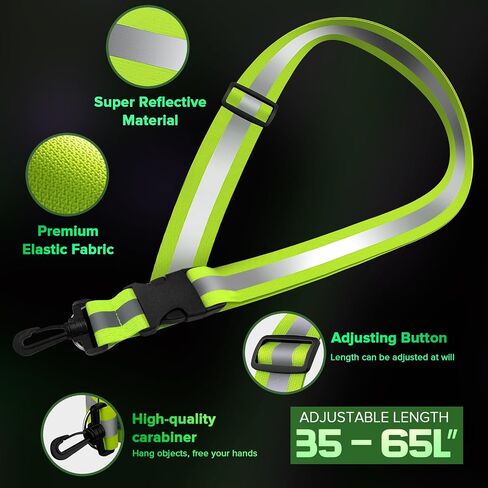 Reflective Sash for Night Walking, High Visibility Running Safety Gear with 2Pcs Reflective Armbands, Adjustable Cross-Body Reflective Belt for Men Women Kids, Essential Gear for Jogging Dog Walking in Kuwait