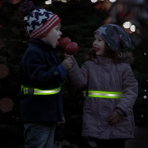 Reflective Sash for Night Walking, High Visibility Running Safety Gear with 2Pcs Reflective Armbands, Adjustable Cross-Body Reflective Belt for Men Women Kids, Essential Gear for Jogging Dog Walking in Kuwait