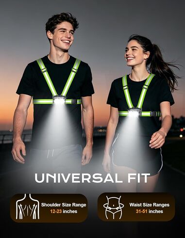 800LM Ultra Bright Running Lights for Runners, 7 Modes & 360° Reflective Running Gear, IPX4 Waterproof, 45° Adjustable Rechargeable Running Light for Walking/Hiking/Cycling/Working/Jogging in Kuwait