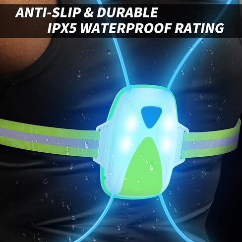 Ni-SHEN LED Reflective Running Vest with Front Light,Running Lights for Runners,Reflective Running Gear for Men/Women Running,Cycling or Walking, High Visibility Warning LED Lights in Saudi Arabia