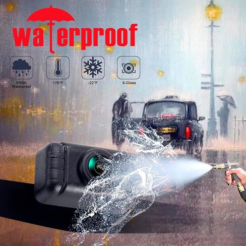 YIMU Backup Camera System with License Plate Backup Reverse Camera, Easy Installation, Plug & Play, DIY Guide Lines, 150° Wide Angle, Night Vision, IP69K Waterproof, Optional Dual Bracket K4302 in Saudi Arabia